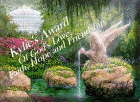 Kylie's Award of God's Love, Faith, Hope and Friendship